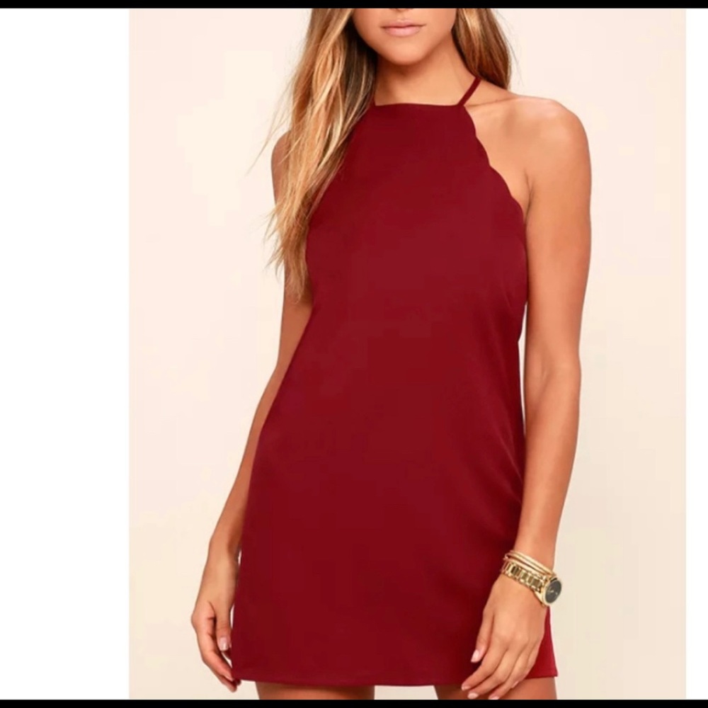Lulus Endlessly Endearing Wine Red Dress XS